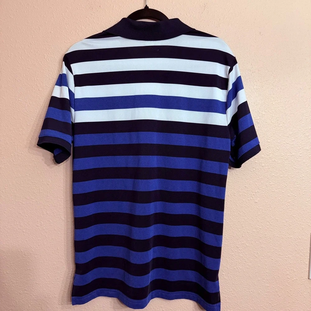 Polo Ralph Lauren Boys XL 18-20 Performance Striped Polo Shirt Blue White